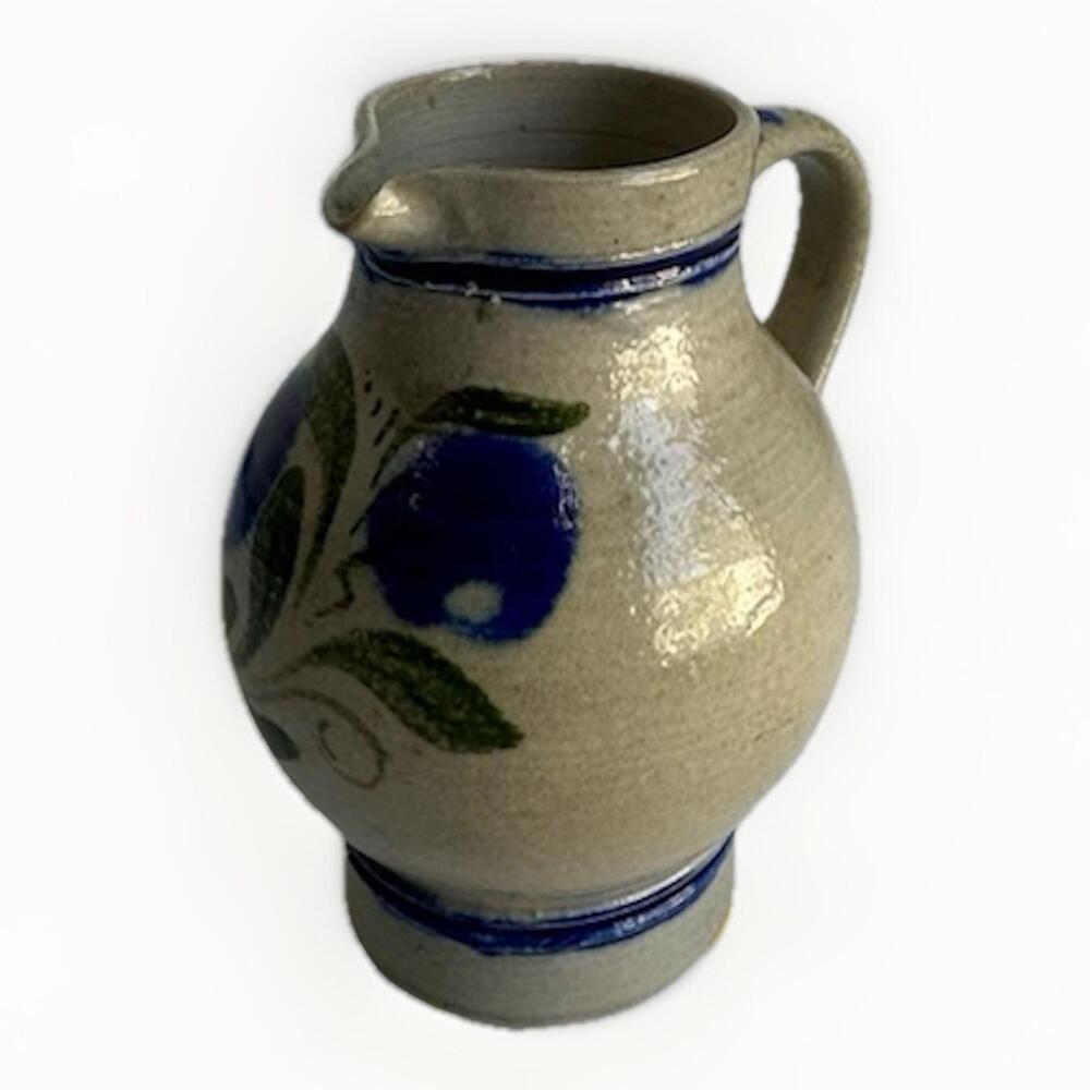 Betschdorf Alsace France Schmitter Pottery Salt Glaze Cobalt Signed Jug